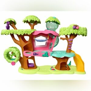 Vintage Littlest Pet Shop Treehouse Playset Slide Hammock Tire Swing